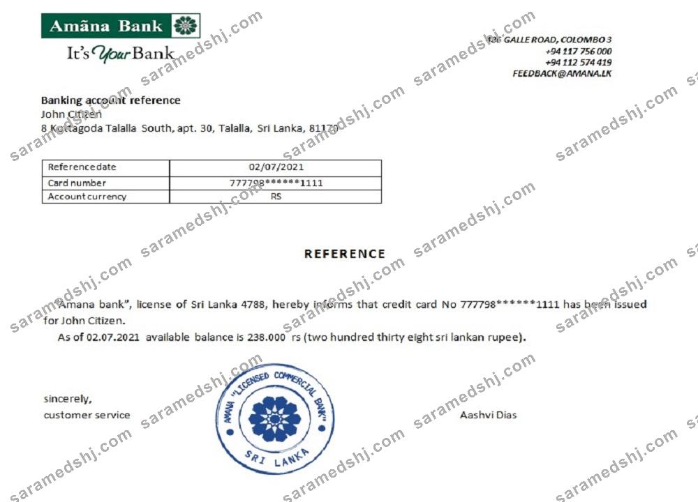 Sri Lanka_Amana bank_reference